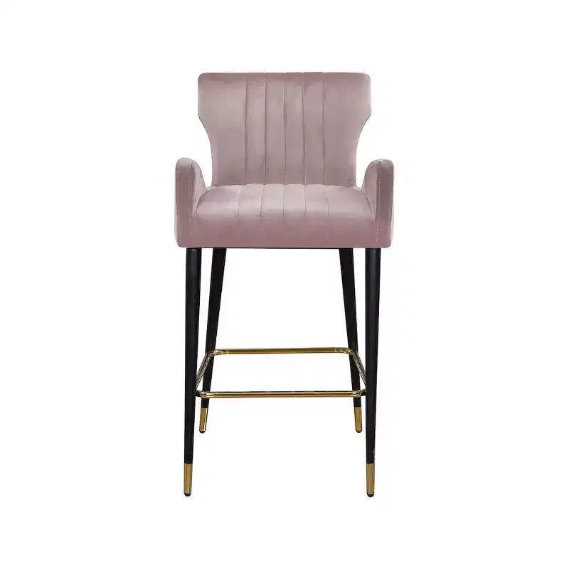 Meridian Furniture, Sgabello Luxe in velluto rosa, Set da 2