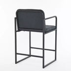 Okak 24Sgabelli da bar moderni imbottiti altezza bancone set da 2, sgabelli da bancone minimalisti con braccioli, struttura in metallo e sedile imbottito per cucina