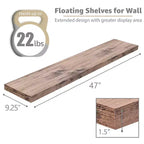 Sorbus Confezione da 3 Mensole Fluttuanti a Parete da 122 cm - per Camera da Letto, Cucina, Soggiorno, Bagno, Decorazione Rustica
