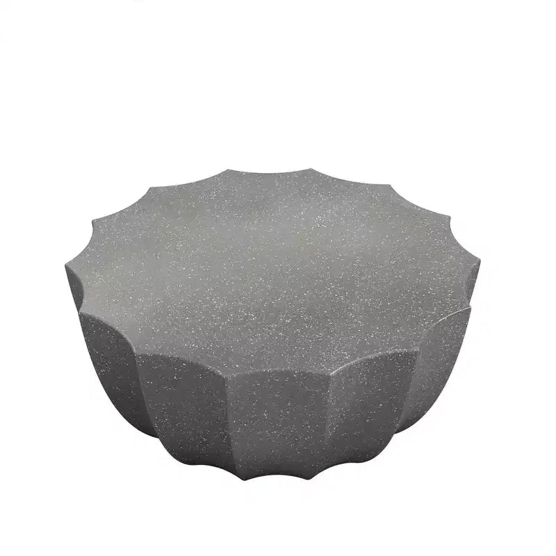 Tavolino da caffè rotondo da esterno da 35 pollici, design moderno ed elegante, impermeabile e senza necessità di montaggio, tavolo da caffè per patio e giardino