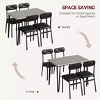 Set Tavolo da Pranzo per 4 Persone, Tavolo da Cucina Rettangolare e Set Accent Dinette, Set Mobili da Sala da Pranzo Moderni in Legno, per Cucina, Casa