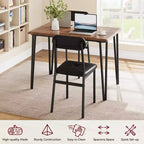Set Tavolo da Pranzo per 4 Persone, Tavolo da Cucina Rettangolare e Set Accent Dinette, Set Mobili da Sala da Pranzo Moderni in Legno, per Cucina, Casa