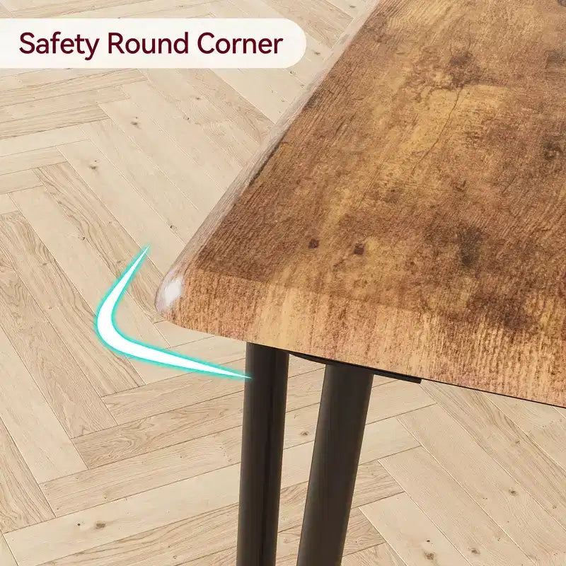 Set Tavolo da Pranzo per 4 Persone, Tavolo da Cucina Rettangolare e Set Accent Dinette, Set Mobili da Sala da Pranzo Moderni in Legno, per Cucina, Casa