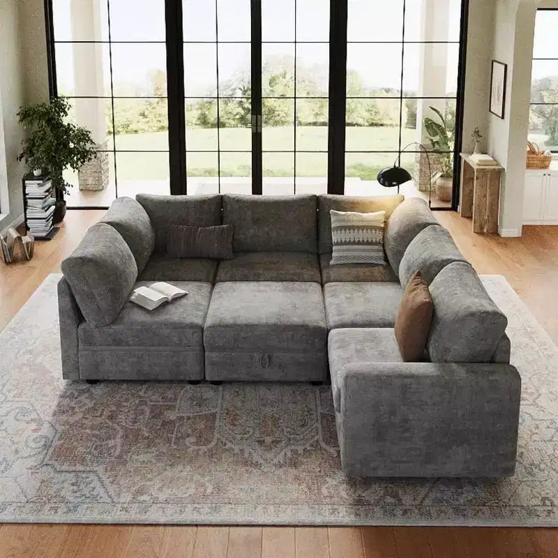 Divano componibile Acekool Modular Sectional, Cloud Couch con contenitore per soggiorno