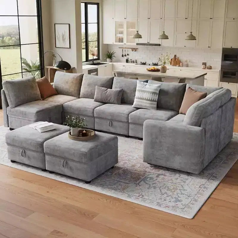 Divano componibile Acekool Modular Sectional, Cloud Couch con contenitore per soggiorno