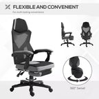 Sedia da Ufficio Reclinabile Regolabile in Altezza con Poggiapiedi Estraibile