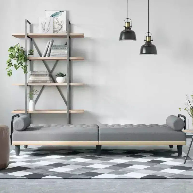 vidaXL Divano letto con braccioli Divano letto a due posti Poltrona reclinabile Tessuto