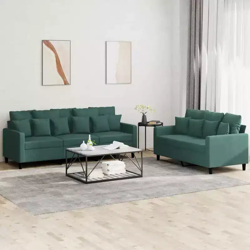 vidaXL Set divani con cuscini Divano poltrona per soggiorno 2 pezzi Velluto