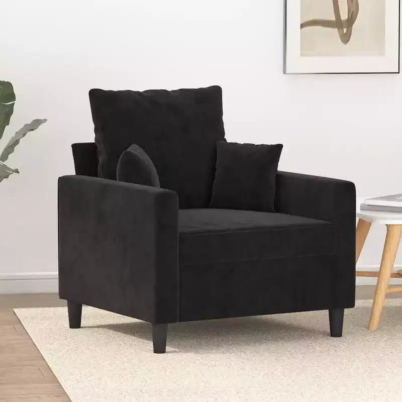 vidaXL Sedia a Sdraio Nera 23,6 Velluto