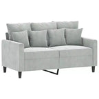 vidaXL 2-Seater Sofa Light Gray 47.2 Velvet