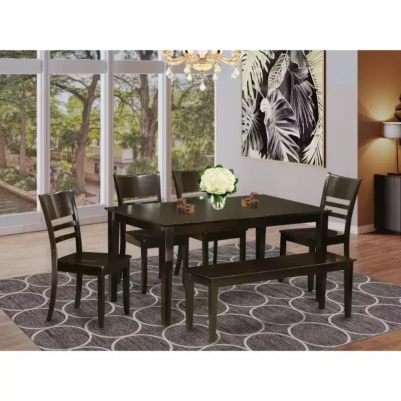 Set da pranzo vittoriano - Set tavolo e sedie da cucina 6 pezzi - Tavolo rettangolare 36x60 pollici