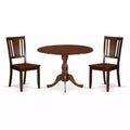 3-Piece Mahogany Finish Solid Wood Top - Dining Room Set - Seats 4