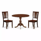3-Piece Mahogany Finish Solid Wood Top - Dining Room Set - Seats 4