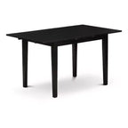HomeStock Set tavolo da pranzo rettangolare 3 pezzi con piano in legno massello finitura nera e prolunga a farfalla