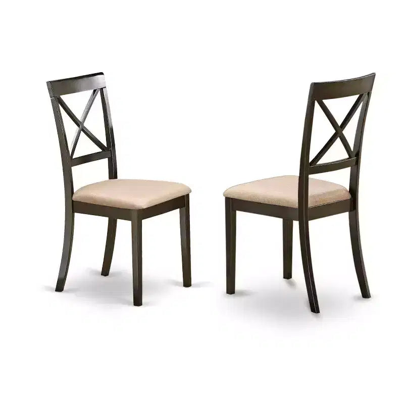 Set da pranzo con tavolo e 6 sedie - Set da cucina in legno massello - Finitura Cappuccino - Tavolo allungabile