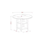 HomeStock Set da Pranzo 3 Pezzi con Tavolo Rotondo Pieghevole e Piano in Legno Massello Finitura Lino Bianco
