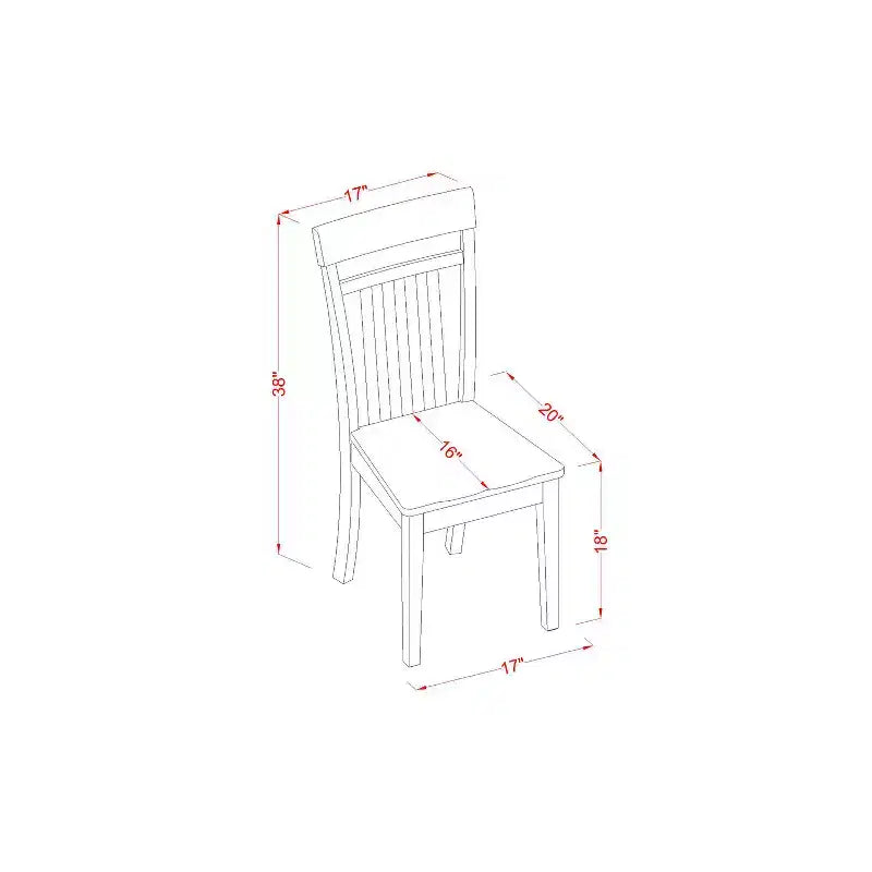 Elegante set da pranzo da cucina di 3 pezzi - Tavolo e sedie salvaspazio - Design moderno - Finitura mogano
