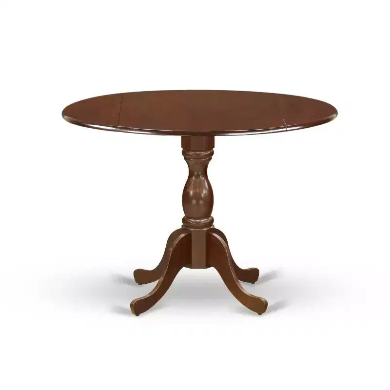 HomeStock Tavolo da Pranzo 5 Pezzi con Piano in Legno Massello Finitura Mogano e 4 Sedie con Schienale a Reticolo e Ribalta