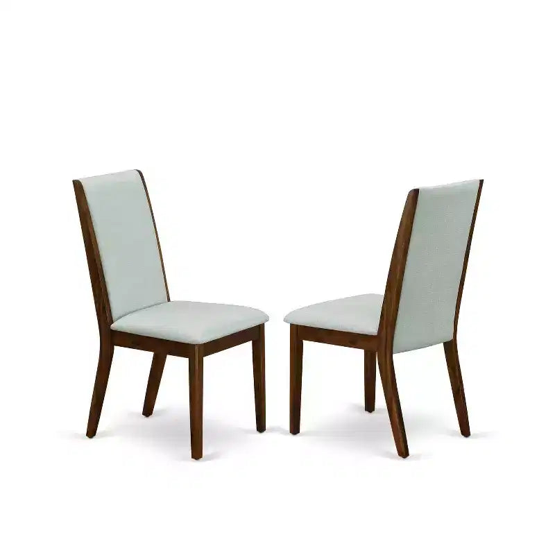 Set da pranzo da 3 pezzi in legno massello con finitura acacia e noce - con schienale alto - 4 posti a sedere