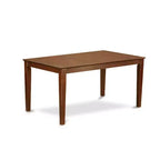 HomeStock Tavolo da pranzo rettangolare a 5 pezzi con piano in legno massello finitura mogano e 4 sedie Parson