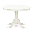 HomeStock Tavolo da pranzo a 5 pezzi con piano in legno massello finitura bianco lino e 4 sedie Parson