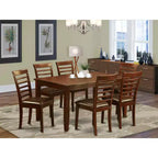 Set Mobili Sala da Pranzo 7 Pezzi Tavolo e Sedie Stile Eclettico Finitura Mogano