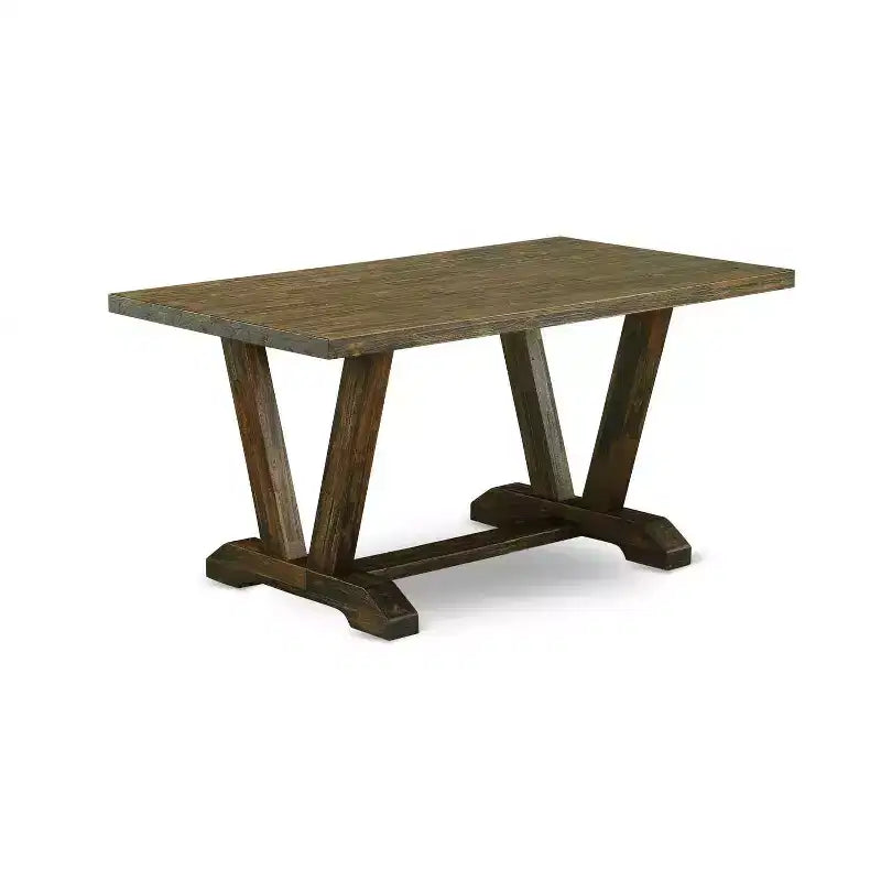 HomeStock Tavolo da pranzo in legno massello con finitura anticata Jacobean a 5 pezzi con 4 sedie Parson
