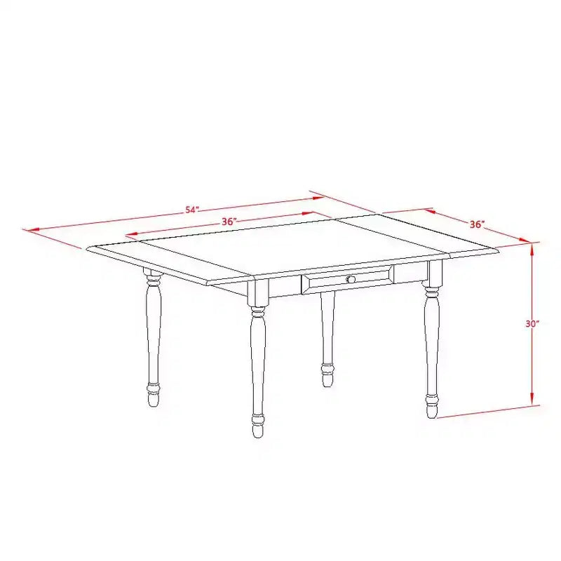 HomeStock Set da Pranzo Rettangolare da 5 Pezzi con Piano in Legno Massello Finitura Mogano con Ribalte - Posti a Sedere per 4