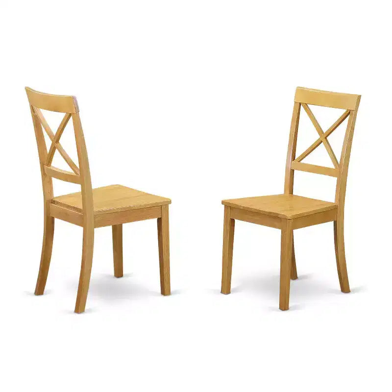 HomeStock Set da pranzo 5 pezzi con tavolo e 4 sedie in legno massello con finitura quercia naturale