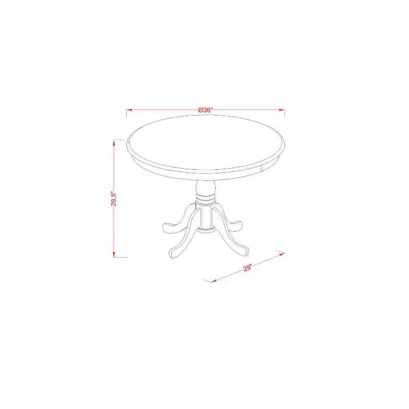 Set Tavolo da Pranzo Cucina - Sedie in Legno - Tavolo Finitura Cappuccino - Sedile in Lino - Tavolo Piccolo Rotondo