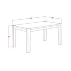 HomeStock Set tavolo da pranzo rettangolare a 7 pezzi in legno massello con finitura Jacobean anticata e 6 sedie Parson