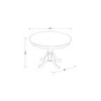 Set da pranzo vittoriano per 4 persone - Tavolo rotondo da 42 pollici e 4 sedie - Mobili per sala da pranzo con finitura in mogano