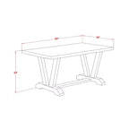 HomeStock Tavolo da Pranzo Rettangolare 6 pz con Finitura Jacobeana Anticata, Piano in Legno Massello, 1 Panca, 4 Sedie