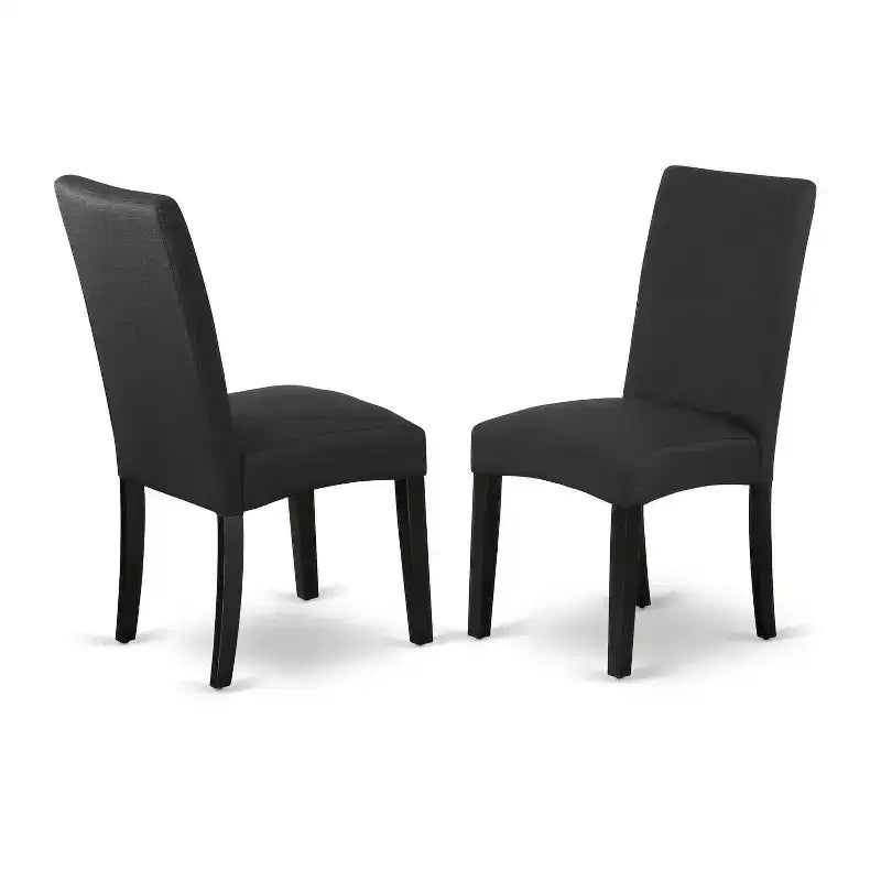 HomeStock Set sala da pranzo rettangolare a 5 pezzi con ripiano in legno massiccio finitura nera - 4 posti