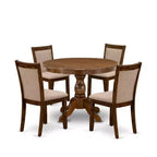 HomeStock 5-Piece Sand Blasted Black Finish Solid Wood Top Dining table with 4 Chairs