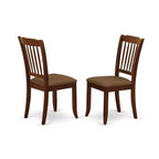 HomeStock Set da pranzo 5 pezzi in legno massello con finitura mogano e 4 sedie con schienale a doghe