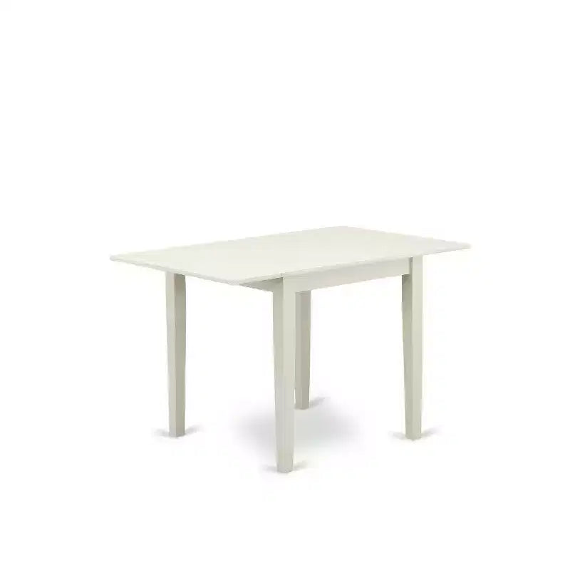 Set Tavolo da Pranzo a 3 Pezzi in Legno Massello con Finitura Lino Bianco