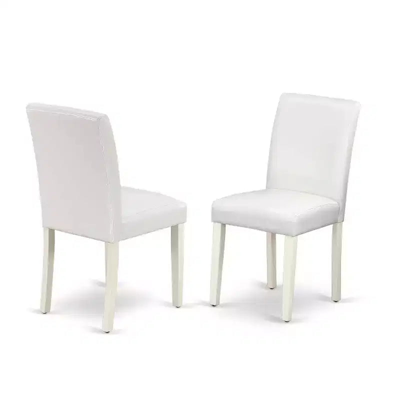 Set Tavolo da Pranzo a 3 Pezzi in Legno Massello con Finitura Lino Bianco