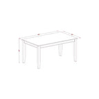 Set da pranzo rettangolare 5 pezzi con piano in legno massello finitura nera - 4 posti a sedere