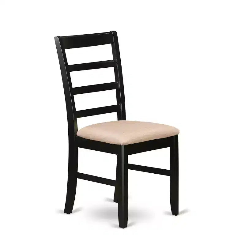 HomeStock Set Tavolo da Pranzo Quadrato 5 Pezzi con Top in Legno Massello Finitura Nera e 4 Sedie