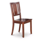 Set Tavolo da Pranzo a 3 Pezzi con Piano in Legno Massello Finitura Mogano HomeStock