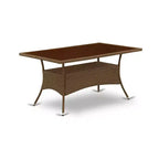 HomeStock Set tavolo da pranzo 5 pezzi con ripiano in legno massello finitura rovere naturale e 4 sedie
