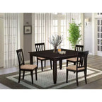 Set da Tavolo da Pranzo - Tavolo da Cucina da 54 Pollici con 8 Sedie - Finitura Cappuccino - Design Moderno