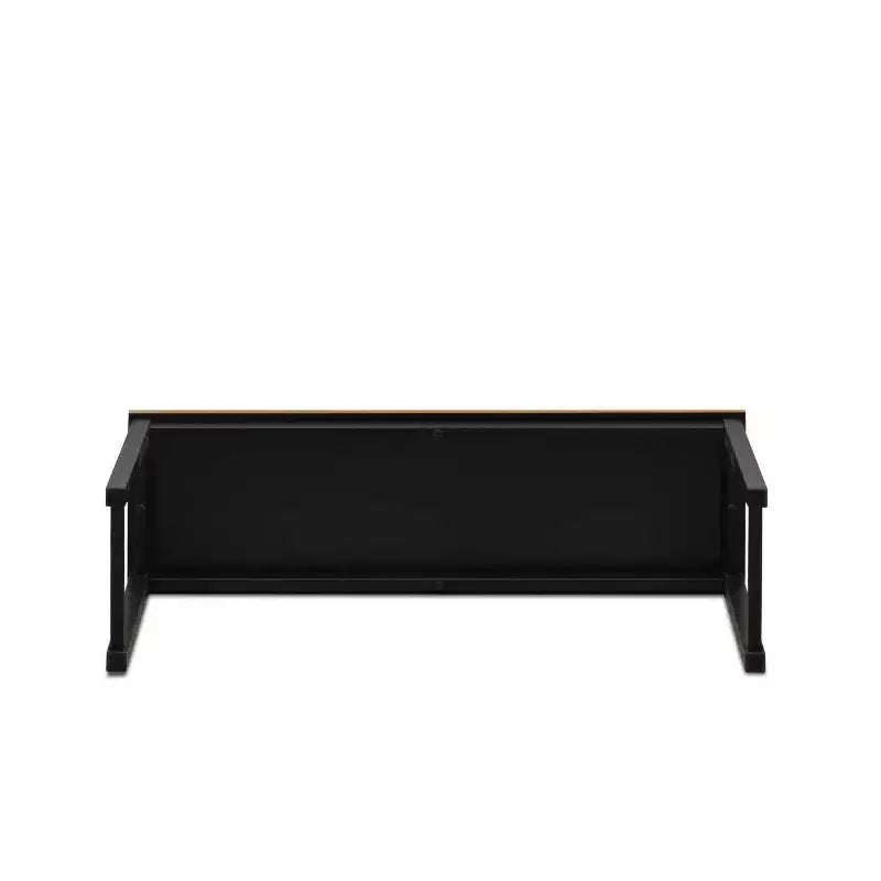HomeStock Set da pranzo 3 pezzi con piano laminato in legno massiccio, finitura nera e marrone - 1 tavolo da pranzo e 2 panche verniciate a polvere