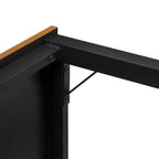 HomeStock Set da pranzo 3 pezzi con piano laminato in legno massiccio, finitura nera e marrone - 1 tavolo da pranzo e 2 panche verniciate a polvere