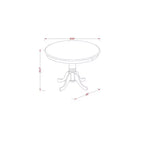 HomeStock Set da Pranzo Rotondo in Legno Massello Finitura Bianco Lino, 3 Pezzi, 4 Posti