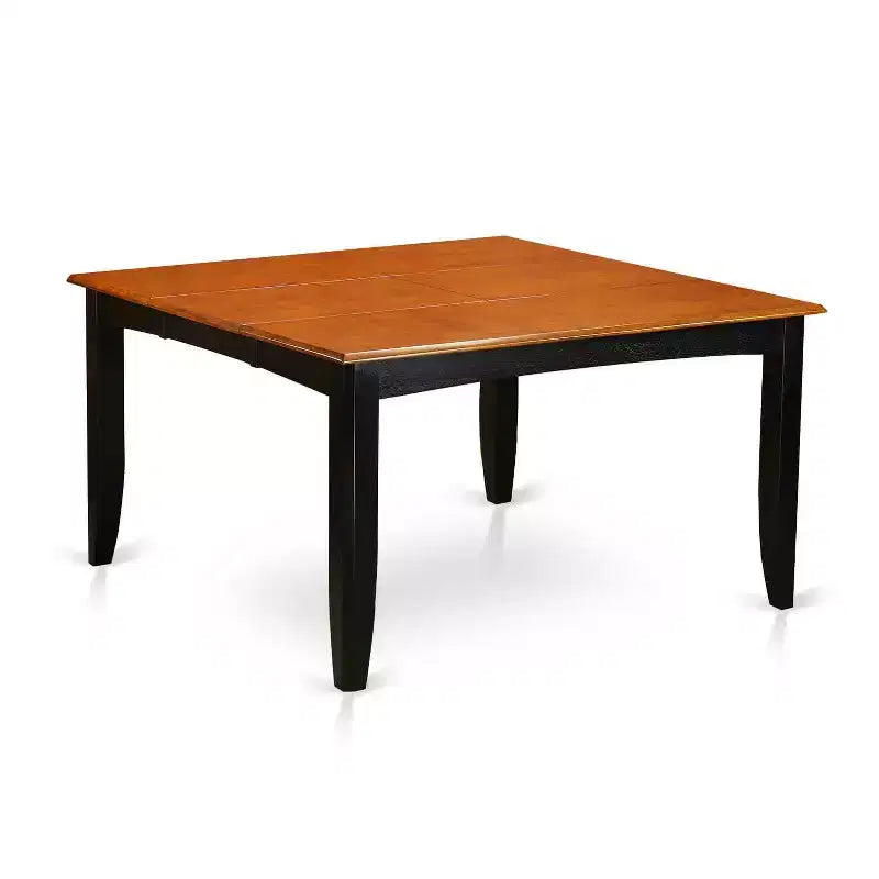 Tavolo da pranzo HomeStock a 5 pezzi, piano quadrato in legno massiccio finitura nera e ciliegio con 4 sedie