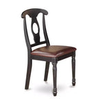 Tavolo da pranzo HomeStock a 5 pezzi, piano quadrato in legno massiccio finitura nera e ciliegio con 4 sedie