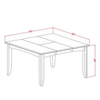 Tavolo da pranzo HomeStock a 5 pezzi, piano quadrato in legno massiccio finitura nera e ciliegio con 4 sedie