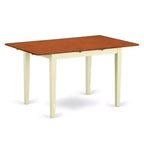 HomeStock Set Sala da Pranzo 5 Pezzi, Top in Legno Massello Finitura Bianco Lino - Rettangolare, con Bottoni Trapuntati e Allunga a Farfalla - Posti a Sedere per 4